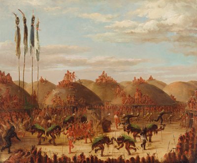 Bull Dance, Mandan O-kee-pa Ceremony, 1832 by George Catlin