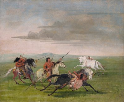 Comanche Feats of Horsemanship by George Catlin