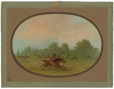 Defile of a Comanche War Party by George Catlin