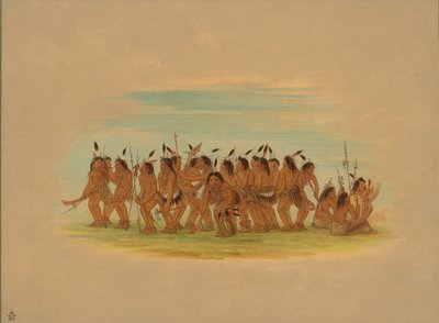 Dog Dance - Sioux, 1861 by George Catlin