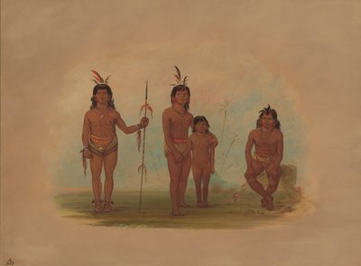 Four Goo-a-give Indians, 1854-1869 by George Catlin