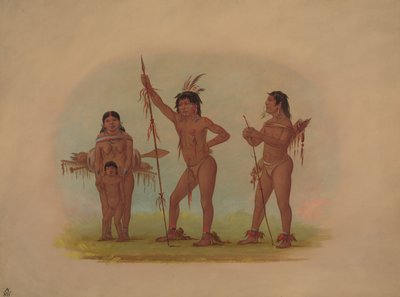 Four Mura Indians by George Catlin