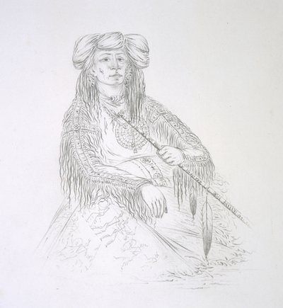 Ha-wan-je-tah (The One Horn) by George Catlin
