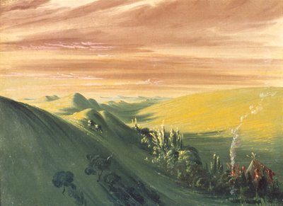 Indians Encamping at Sunset, Upper Missouri by George Catlin