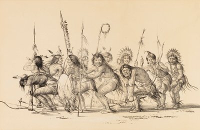 Indians in a Circle, Dancing--no. 30 by George Catlin