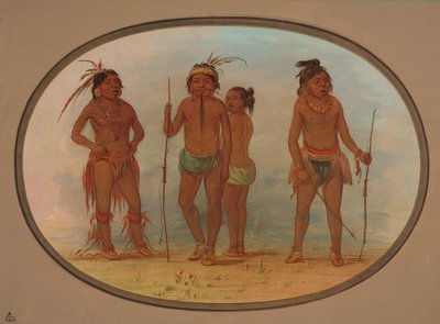 Members of the Botocudo Tribe by George Catlin