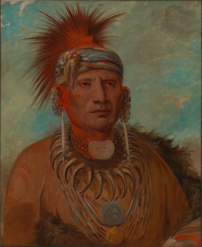 Neu-mon-ya, Walking Rain, War Chief by George Catlin