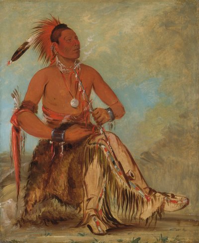 Nóm-ba-mon-nee, Double Walker, a Brave by George Catlin