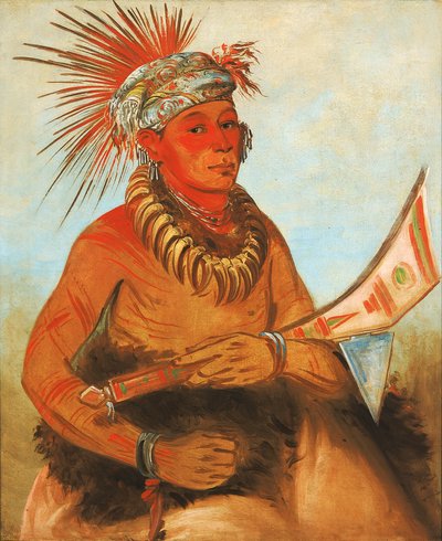 Pah-ta-cóo-chee, Shooting Cedar, a Brave, 1832 by George Catlin