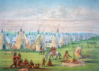 Sioux Camp Scene by George Catlin