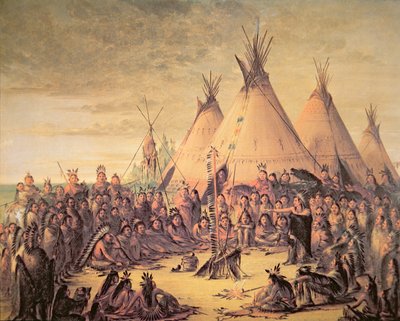 Sioux Indian Council by George Catlin