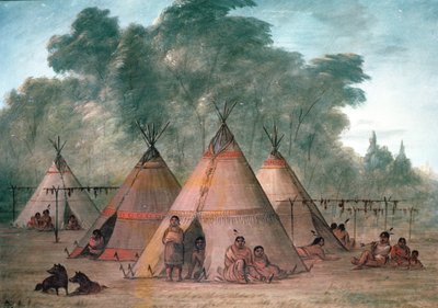 Sioux Village by George Catlin