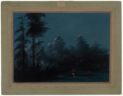 Spearing by Moonlight - Chaco by George Catlin