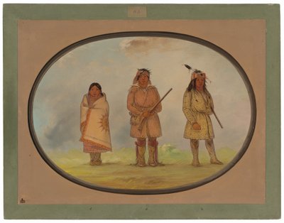 Three Delaware Indians by George Catlin