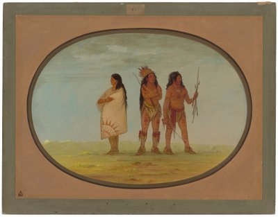 Three Navajo Indians by George Catlin
