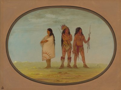 Three Navaho Indians, 1861-1869 by George Catlin