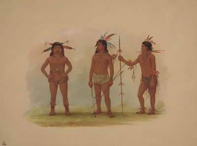 Three Omagua Men, 1854-1869 by George Catlin