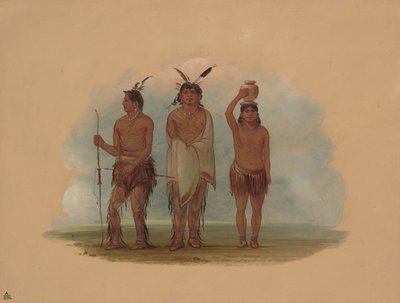 Three Walla Walla Indians by George Catlin