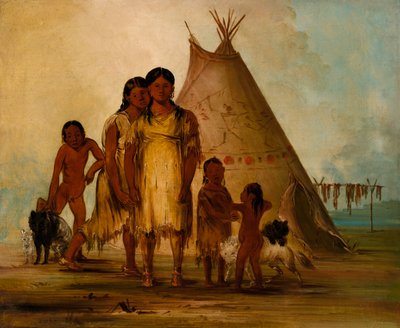 Two Comanche Girls, 1834 by George Catlin