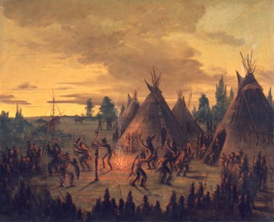 War Dance, Sioux, 1845-1848 by George Catlin