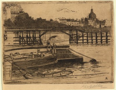 The Wooden Bridge by George Charles Aid