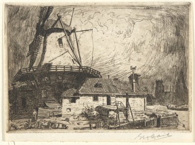 Moulin at Zwyndrecht by George Charles Aid