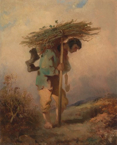 A Man Carrying Twigs by George Chinnery