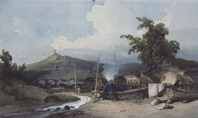 Boat Dwellings, Macao, China by George Chinnery