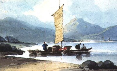 Boat with Yellow Sail, China by George Chinnery