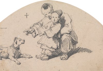 Chinese Father and Child with Dog by George Chinnery