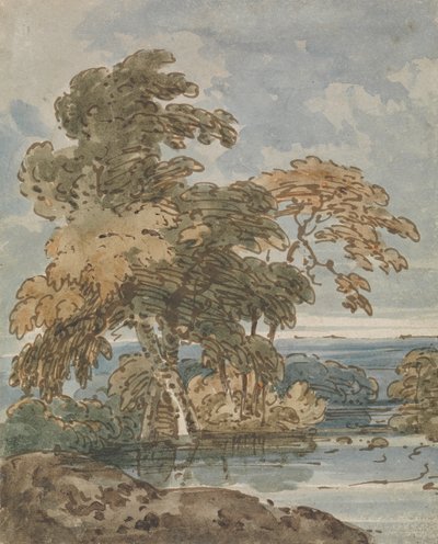 Trees by a River by George Chinnery