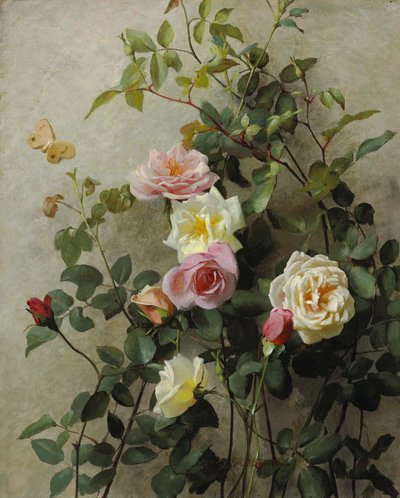 Roses on a Wall by George Cochran Lambdin