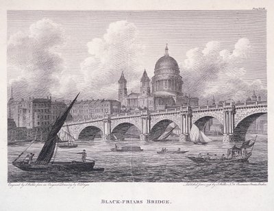 Blackfriars Bridge, London, 1827 by George Cooke
