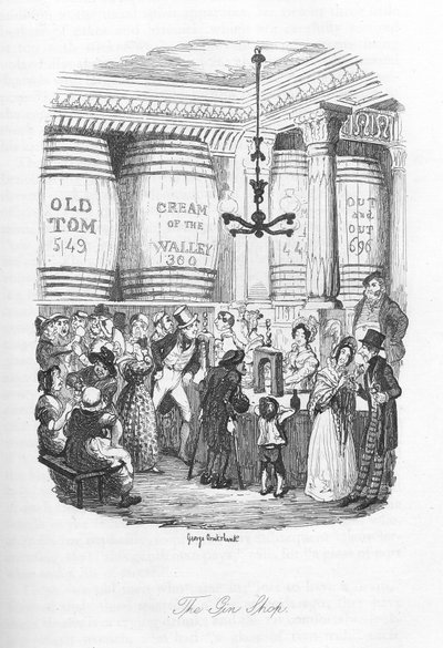 The Gin Shop, c.1836 by George Cruikshank