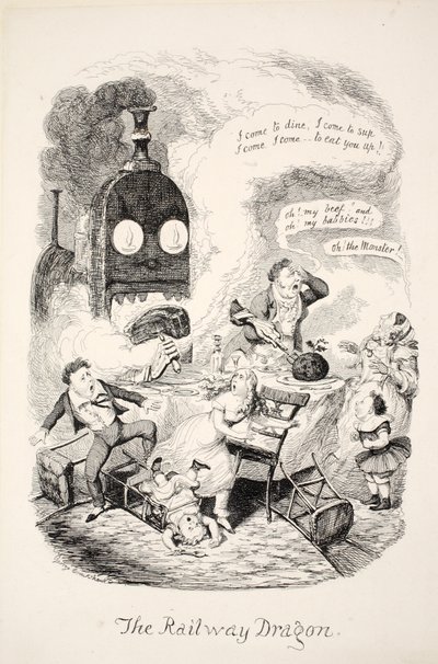 The Railway Dragon, pub. 1841 by George Cruikshank