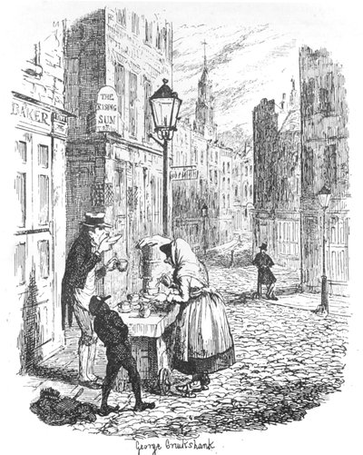 The Streets - Morning by George Cruikshank
