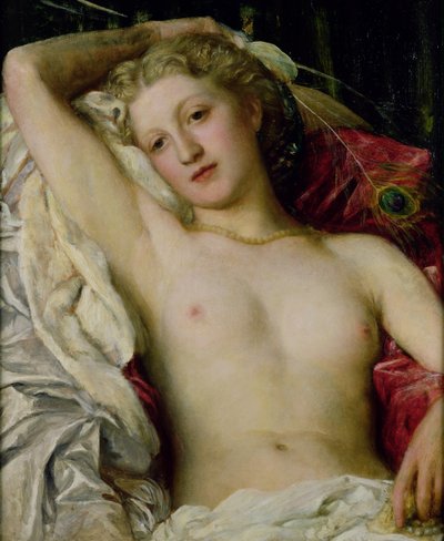 Girl with Peacock Fan by George Frederick Watts