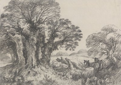 Landscape with Donkeys by George Frost