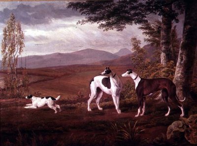 Greyhounds in a Landscape by George Garrard
