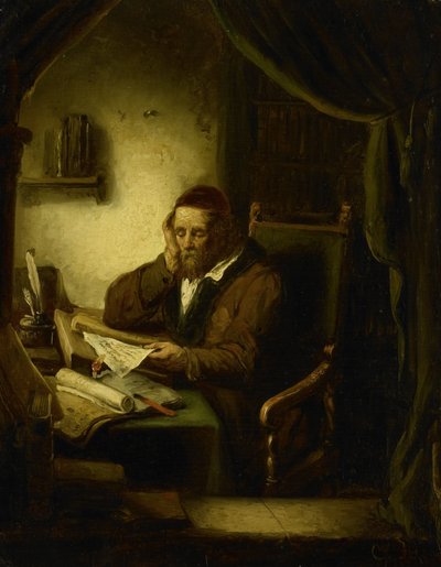 Old Man in His Study by George Gillis Haanen