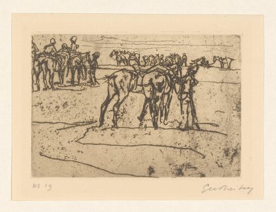 Resting Cavalry by George Hendrik Breitner (signed by artist)