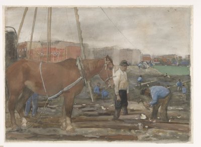 Construction Site Oud-West in Amsterdam by George Hendrik Breitner