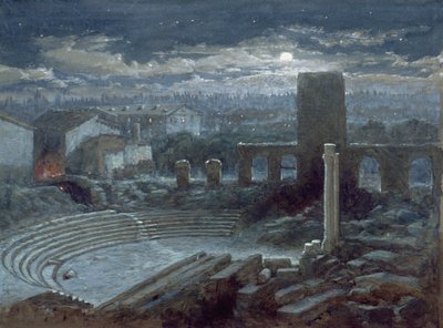 The Roman Theatre, Arles, Moonlight by George Henry Andrews