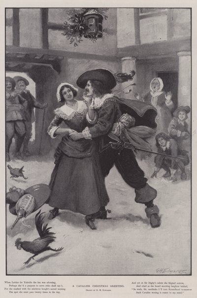 A Cavalier Christmas Greeting by George Henry Edwards