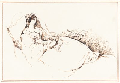 A Woman Reclining on a Cushion by George Jones