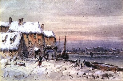 Riverside House in the Winter Freeze by George Knox