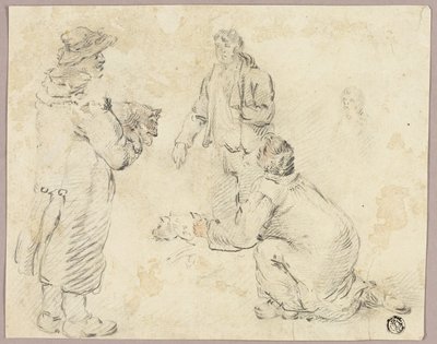 Three Men with Dogs by George Morland