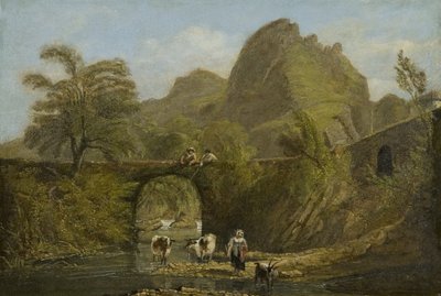 Dynas Rock and Bridge by George Orleans Delamotte