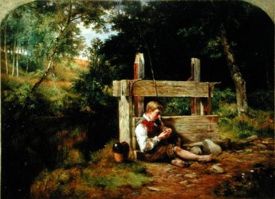 A Boy Baiting his Line by George Reid