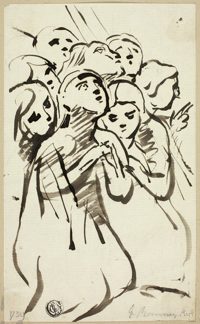 Kneeling Figures Huddled Together by George Romney